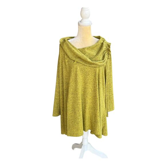 Ali Miles Boxy Tunic Top Green Yellow Chartreuse Size 3X - Picture 1 of 9